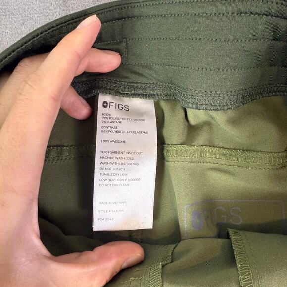 Figs Kade green staight leg nurse scrubs bottoms cargo womens Large - Picture 4 of 7